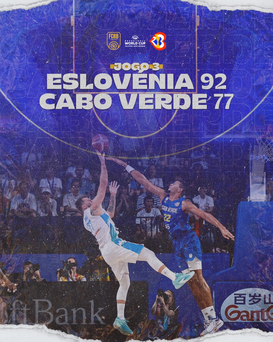 fcbbcaboverde's tweet photo. Resultado do jogo 🏀

Eslovénia 🇸🇮 92 x 77 🇨🇻 Cabo Verde

🇨🇻🏀🇯🇵🏆
#FIBAWorldCup #WinForCaboVerde #FCBB #CaboVerde #CaboVerdeNoMundial #UndiTenUnionTenVitoria https://t.co/6j8nn0cWeH