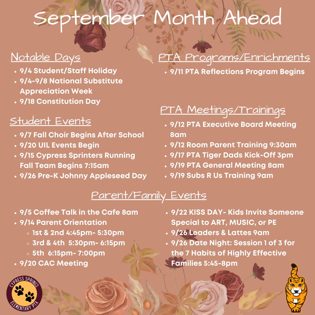 August flew by and September is coming up
quickly. Here is the September Month Ahead to get
your calendar set. #CSESpower