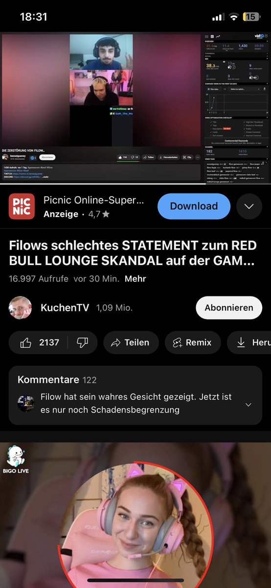 shoutout <a href="/Kuchngeschmack/">KuchenTV</a> reagieren 19:00 live drauf twitch.tv/senseigueney