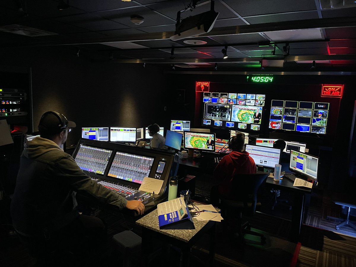 GageGoulding's tweet photo. #Idalia: A huge thank you to the dozens of crew members at @NBC2 and @ABC7SWFL working behind the scenes keeping our continuous coverage on the air. https://t.co/mdU9JA37gp