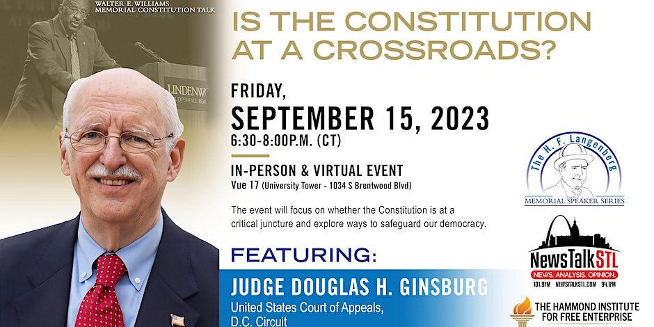 Don't miss this engaging discussion (in-person &amp; online)! Hon. Douglas H. Ginsburg will explore whether the Constitution is still relevant today. Dr. Howard Wall (<a href="/HammondInst/">Hammond Institute</a>) will moderate a discussion on recent Supreme Court decisions. eventbrite.com/e/is-the-const…