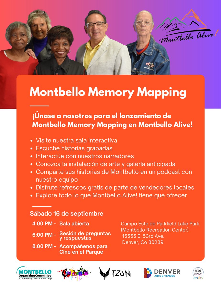 MontbelloOrg's tweet photo. ¡Hay mucho que disfrutar en el octavo evento anual de Montbello Alive! Aprenda más y participe:​https://t.co/eUJqUwDTsp https://t.co/Hrx81rdZ7m