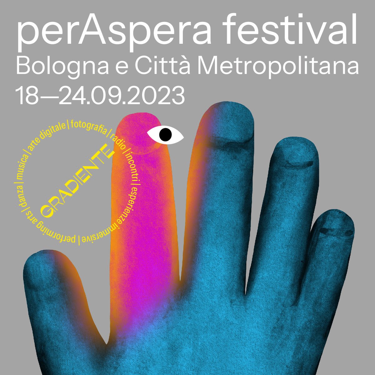 💥𝐝𝐚𝐥 𝟏𝟖 𝐚𝐥 𝟐𝟒 𝐬𝐞𝐭𝐭𝐞𝐦𝐛𝐫𝐞 𝟐𝟎𝟐𝟑 𝐩𝐞𝐫𝐀𝐬𝐩𝐞𝐫𝐚 "Gradiente" la nuova edizione del #festival che dissemina i linguaggi contemporanei a #bologna e in Città Metropolitana! 💥 perasperafestival.org
#perAspera #festival #bologna #bolognaestate #amentefresca