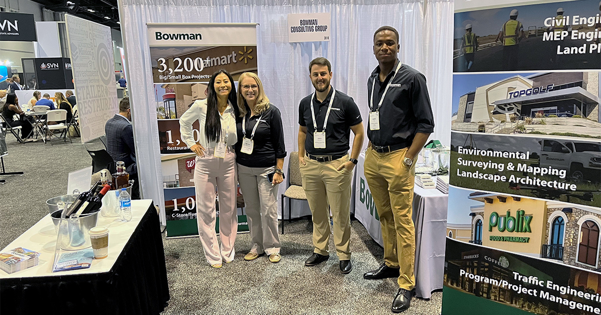 BowmanCG's tweet photo. Our team wrapped up an eventful time at ICSC@Florida! Thank you to everyone who stopped by Bowman’s booth and joined us at our reception. The exchange of insight and ideas has left us inspired and excited about the future of the industry.
#BetterWithBowman #ICSCFlorida https://t.co/bpf3LRgTwu