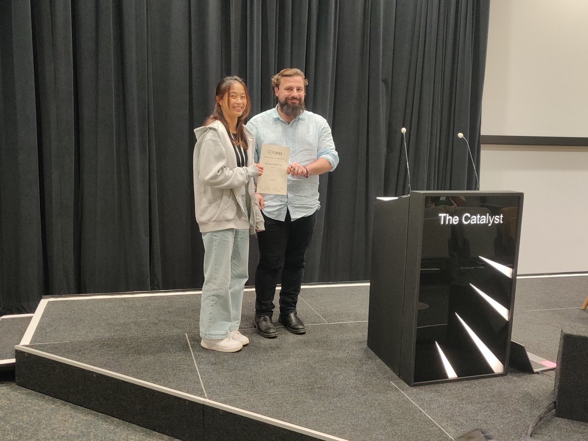 Well done Shannon How who received the best student paper award at ISTM. First for her and our lab!
