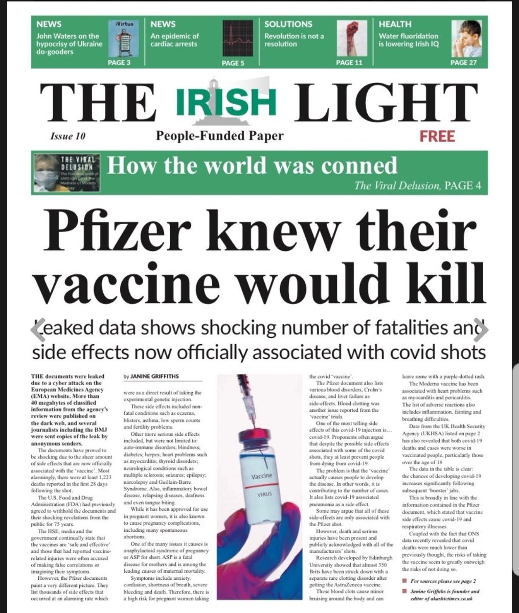 PatriciaMAC10's tweet photo. @Mick_O_Keeffe Gemma O'Doherty was spot on Irish clown Courts, the misinformation was coming from HSE & Government. #Pfizerknew
Courts win as number of claims for damages.
https://t.co/oBV4yPRsbE
https://t.co/xKRVGhLlS0 https://t.co/29swnGoKbu