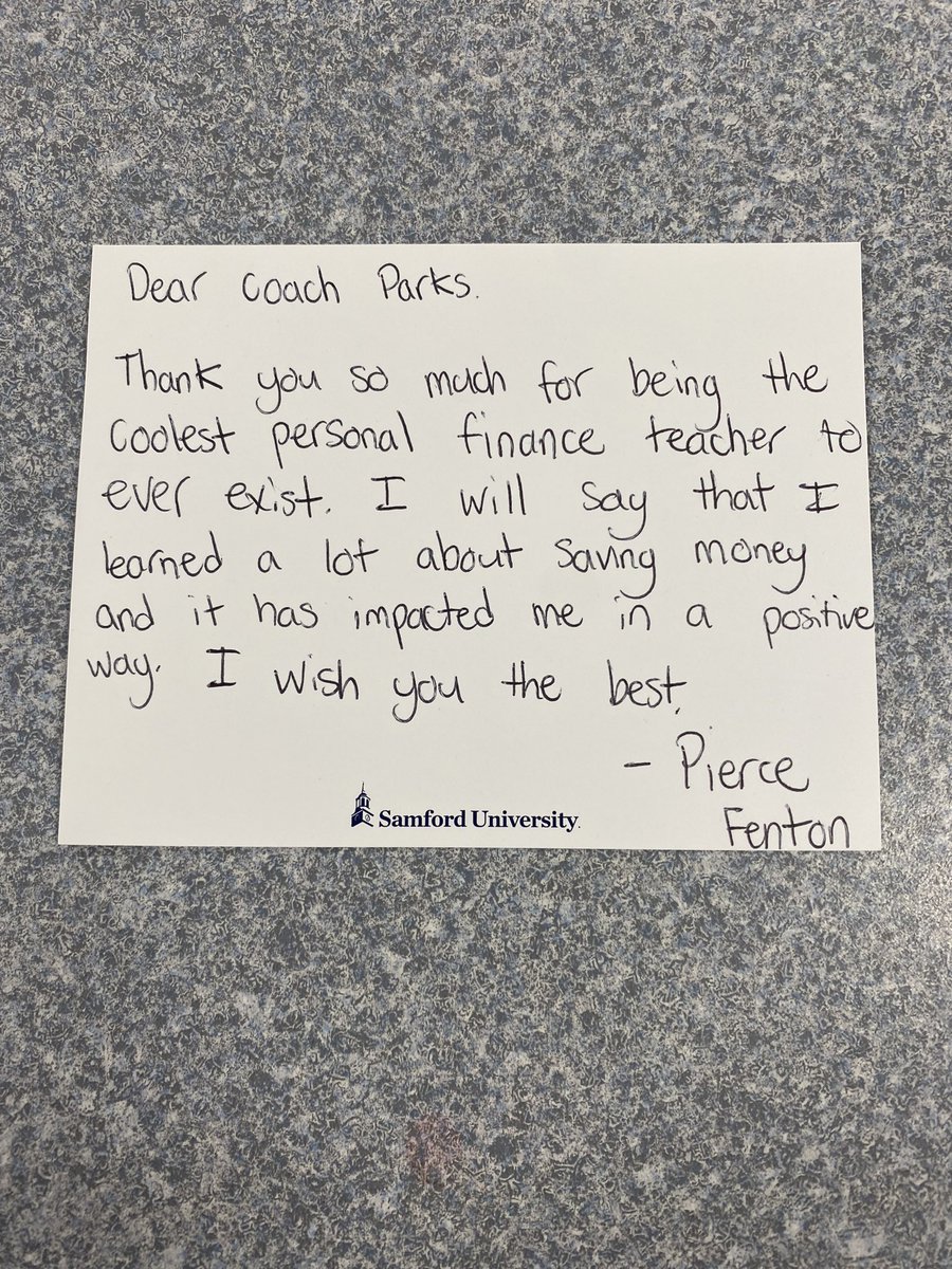Proud teacher moment. Got a letter from one of my former students. Thanks Pierce! Something so small, means so much. @wcsCHS #cougars