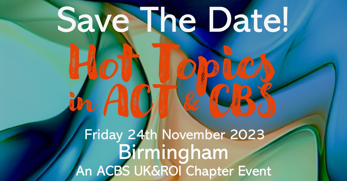 Louise McHugh (@louisemchugh) on Twitter photo UK and ROI ACBS Chapter has some exciting news! Our save the date for the next UK and ROI meet up with 'Hot Topics in ACT & CBS' is Nov 24th! <a href="/myACBS/">Association for Contextual Behavioral Science</a> <a href="/joeoliver1/">Joe Oliver</a> @MindfulPrimate <a href="/ACTually_Alyson/">Dr Alison Stapleton</a> <a href="/JMTL93/">Joseph Lavelle</a> <a href="/McCloskey519/">Conor McCloskey, PhD</a> @varsha_emurthy @puddlefly <a href="/RossMcCOACH/">Ross McIntosh (he/him) 💙</a> UK and ROI ACBS Chapter has some exciting news! Our save the date for the next UK and ROI meet up with 'Hot Topics in ACT & CBS' is Nov 24th! <a href="/myACBS/">Association for Contextual Behavioral Science</a> <a href="/joeoliver1/">Joe Oliver</a> @MindfulPrimate <a href="/ACTually_Alyson/">Dr Alison Stapleton</a> <a href="/JMTL93/">Joseph Lavelle</a> <a href="/McCloskey519/">Conor McCloskey, PhD</a> @varsha_emurthy @puddlefly <a href="/RossMcCOACH/">Ross McIntosh (he/him) 💙</a>