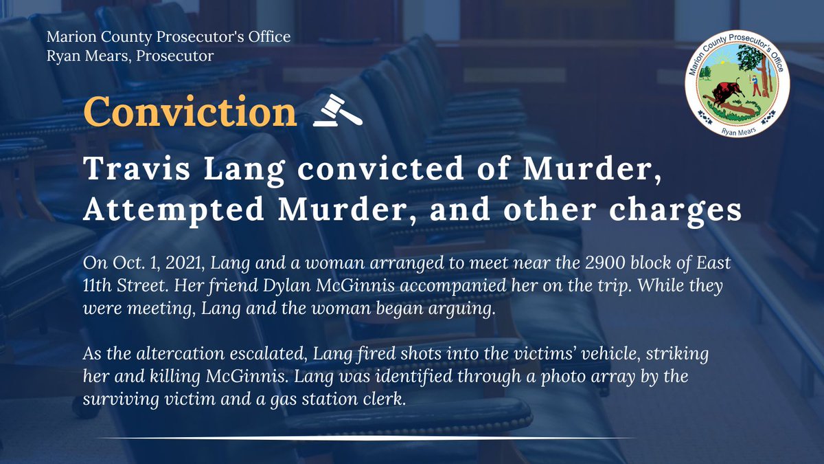 Recently, Travis Lang was convicted for his role in the 2021 shooting death of Dylan McGinnis. Lang was found guilty of Murder, Felony Murder, Attempted Murder, two counts of Robbery and Carrying a Handgun without a License. Read more: tinyurl.com/45mas38a