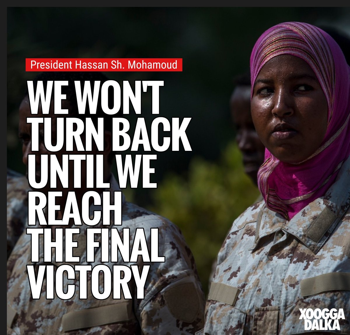 AbdisalamAato's tweet photo. Somalia's plan is one:
WE WON'T TURN BACK UNTIL WE REACH THE FINAL VICTORY INSHALLAH.
It's very clear, no Laakiin.
Support our 🇸🇴 #SNArmy troops
/Download/Share on your Socials/ Print/Soo Gasho IWM/
Again, which one is your favorite?
Thanks for the support. https://t.co/oyMETC0qOP
