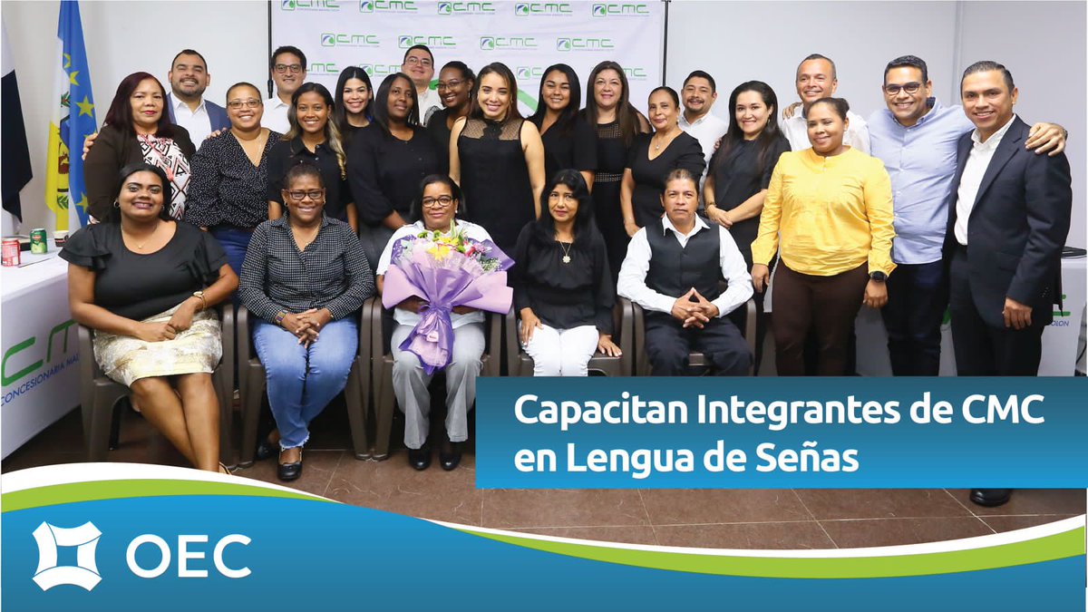 oecpanama's tweet photo. En días pasados se llevó a cabo la 1era graduación del curso de Lengua de Señas en la @ConcesionariaMC en alianza con SENADIS, con el objetivo de promover la inclusión, derribar barreras y mejorar la comunicación con las personas con discapacidad auditiva que forman parte de CMC. https://t.co/XnUaRT7nyz
