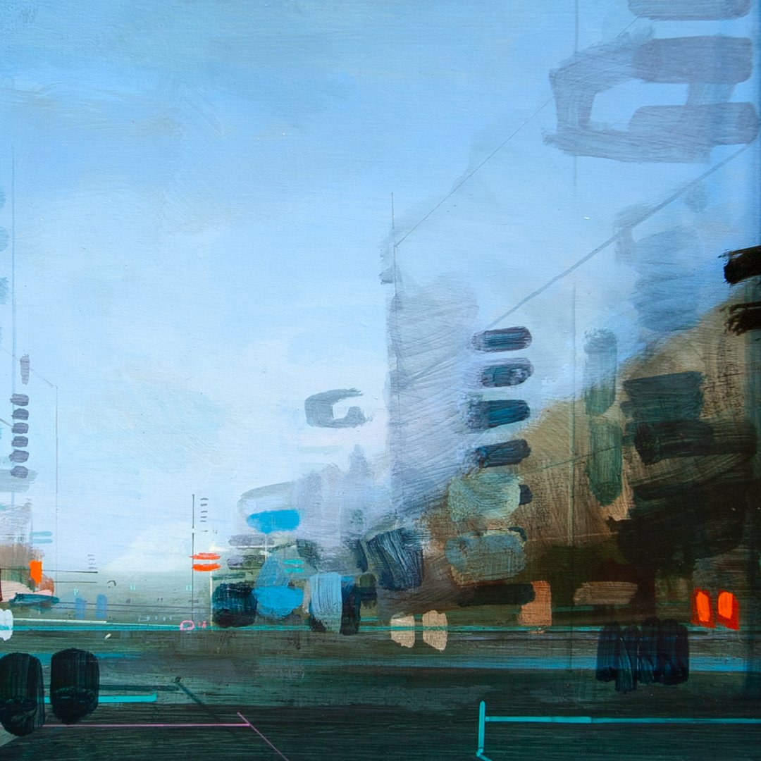 FarrellartVR's tweet image. _SqMile, 2023, Oil and Acrylic on Dibond, 50x70cm. I put in the Cadmium orange today and it really activates the space and surrounding colour.
#art #dibond #acrylicpainting #acrylic #painting #london #urban #architecture #gesturalpainting #spatialgestures #painterlygestures