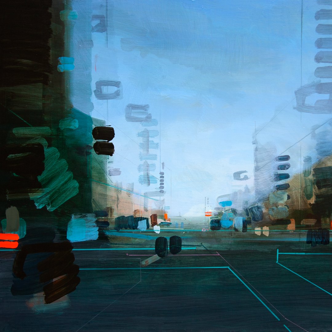 FarrellartVR's tweet image. _SqMile, 2023, Oil and Acrylic on Dibond, 50x70cm. I put in the Cadmium orange today and it really activates the space and surrounding colour.
#art #dibond #acrylicpainting #acrylic #painting #london #urban #architecture #gesturalpainting #spatialgestures #painterlygestures