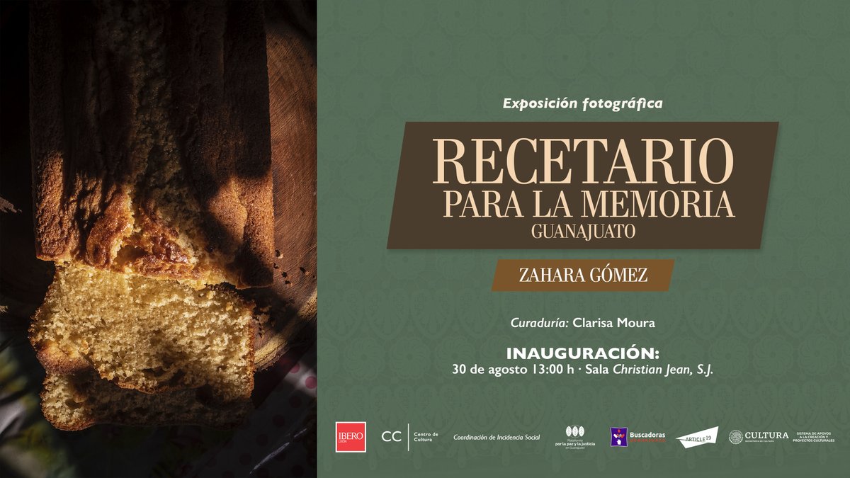 Hoy inaugura la exposición fotográfica del Recetario. Si están en León, los esperamos! <a href="/IberoLeon/">Ibero León</a> <a href="/Buscadoras_Gto/">Buscadoras Guanajuato</a> 

Más info 👇