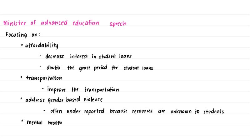 Hi! I'm Krizza, one of your elected council reps, &amp; today I'm attending the student roundtable, hosted by Advanced Education Minister <a href="/RajanJSaw/">Rajan Sawhney</a>. 

The round table is an opportunity to come together with other students in Alberta to discuss student priorities.

My notes so far :)