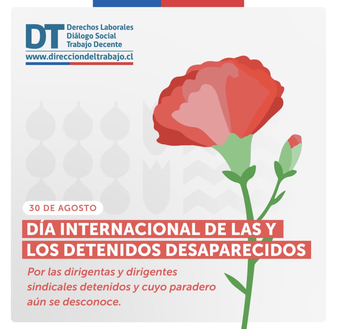 drtatacama's tweet photo. 📢 El día de hoy conmemoramos el día de las y los detenidos desaparecidos, como institución conmemoramos especialmente a los dirigentes y dirigentas sindicales, cuyo paradero después de 50 años, aun se desconoce. #direcciondeltrabajo @DirecDelTrabajo https://t.co/0SS6noECUL