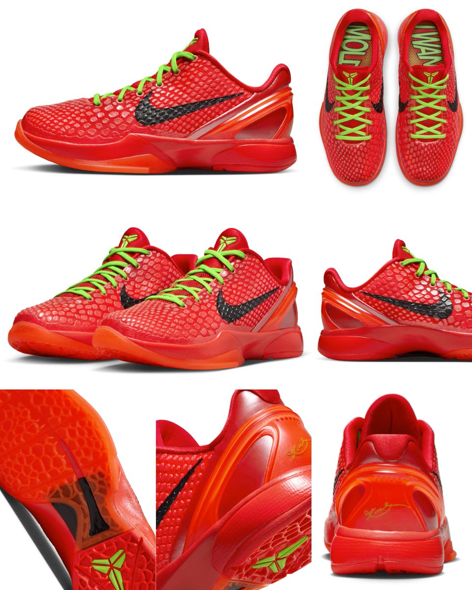 zSneakerHeadz's tweet photo. “Reverse Grinch” Nike Kobe 6 Protro official images!
Releasing on December 16th. 🎄👀 https://t.co/3zzlmOC8IS