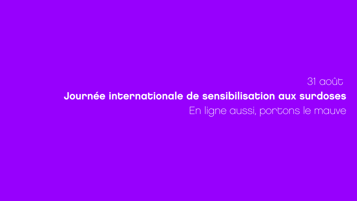 COCQSIDA's tweet photo. 💜Journée internationale de sensibilisation aux surdoses💜
Le 31 août, on porte le mauve, y compris en ligne! Les publications du 31 août seront consacrées aux activités de la #JISS2023. Surdoses et VIH: combats solidaires!
#Surdoses #Sensibilisation #Commémoration #Solidarité https://t.co/T9ngvD3t7v