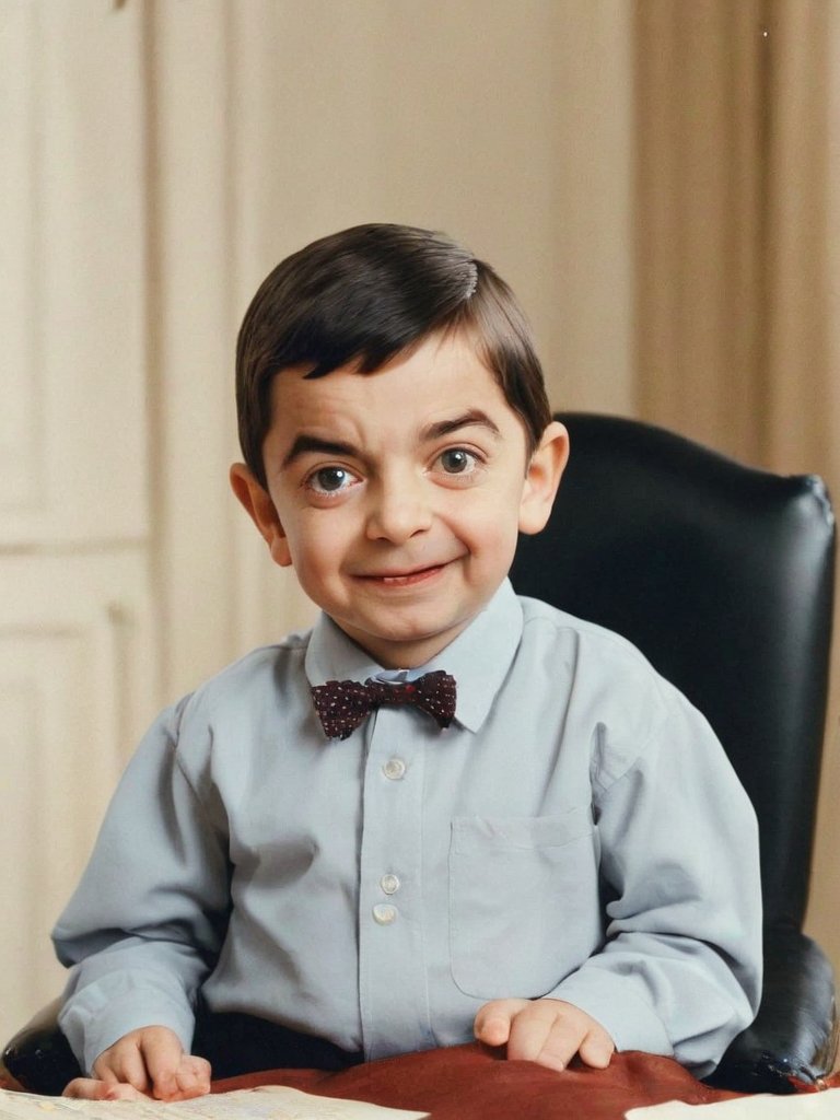 I asked AI how would these celebrities look as children

1/10  Mr Bean