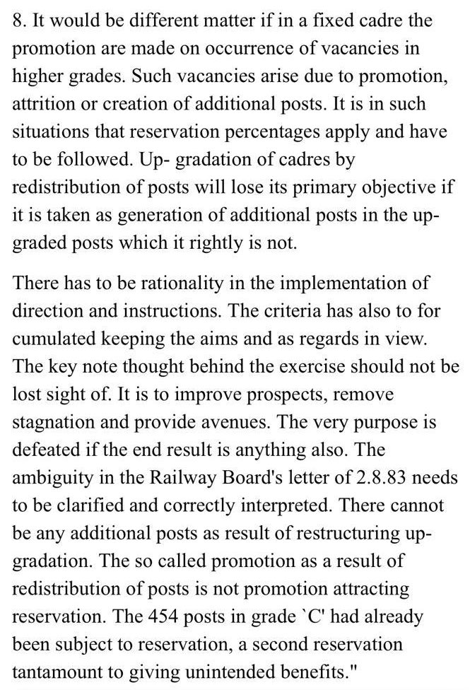 Railwhispers's tweet photo. @EasternRailway @DoPTGoI #Mass_Upgradation के दायरे में केवल 100% अपग्रेडेशन ही नहीं आता है, बल्कि #Sizeable_Upgradation भी आता है।
#SC के आदेशों की धज्जियाँ उड़ाते हुए #EDRes ने मास अपग्रेडेशन को 100% अपग्रेडेशन में लगा दिया है और ZRs/PUs को निर्देश दिया है कि सुपरवाइजर अपग्रेडेशन में आरक्षण लागू करें.. https://t.co/yQ8Wdr5odg