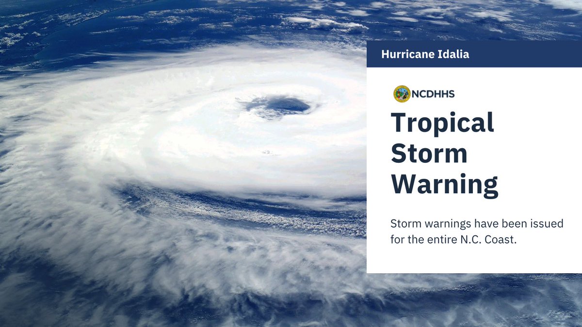 ncdhhs's tweet photo. The State of Emergency is now in effect due to storm threats.
For more information, please visit https://t.co/l7Qr9AMPhw
#hurricaneidalia #stateofemergency #ncdhhs #stormupdates https://t.co/4RhsXYq4Ab