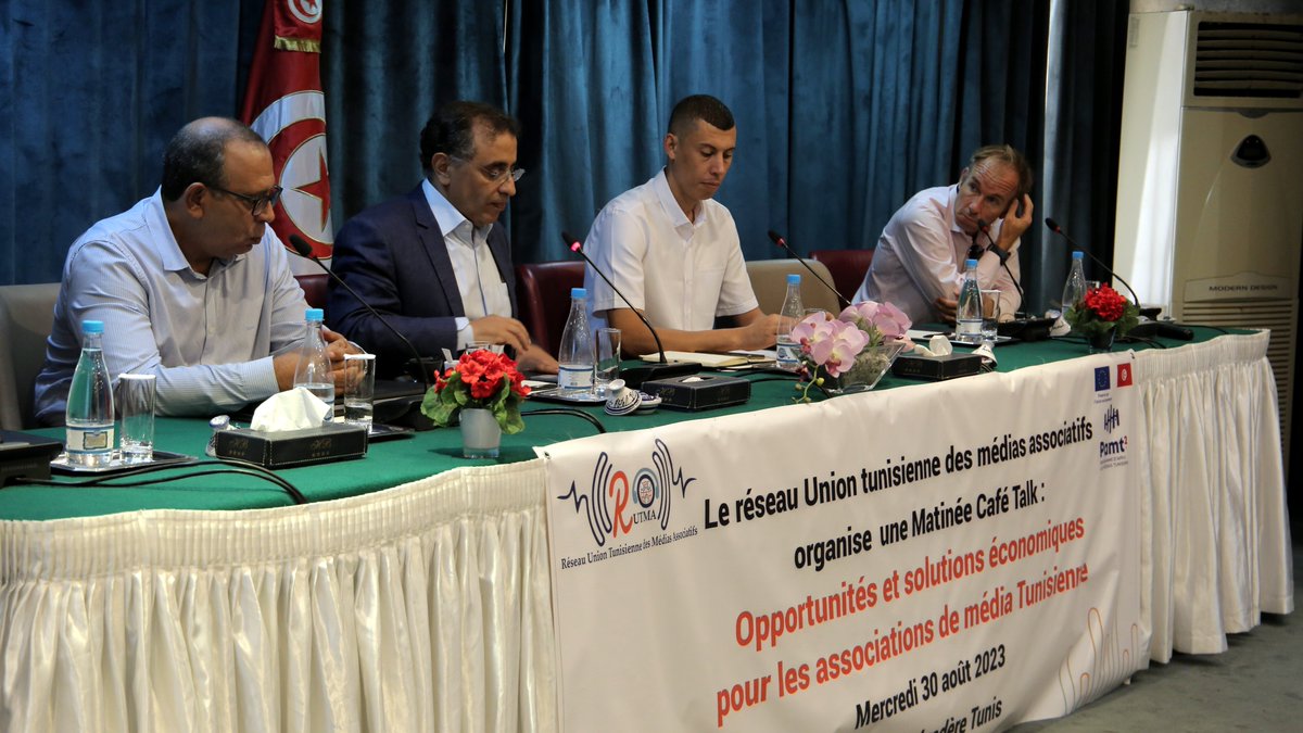pamt2ue's tweet photo. L’Union Tunisienne des médias associatifs a organisé, avec l’appui du #PAMT2 un café Talk sous le thème : "Opportunités et solutions économiques pour les associations de média" .
#pamt2ue #EUinTunisia @CFImedias @ThomsonMediaDE https://t.co/mm7oiy430q