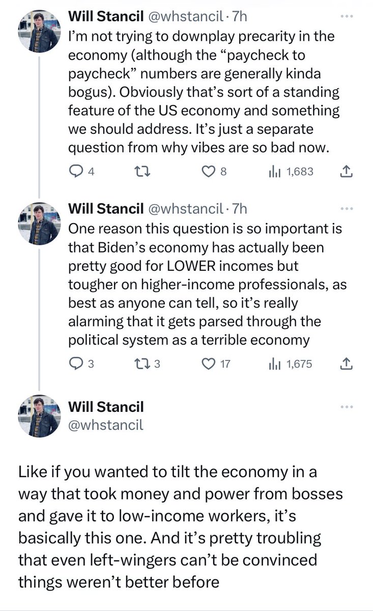 It's kind of funny in a sad way that when it seems that quantitative compensation trends are inadequate to explain workers' disgruntlement people default to 'poor people are stupid' instead of even broaching the question of the qualitative aspects of work