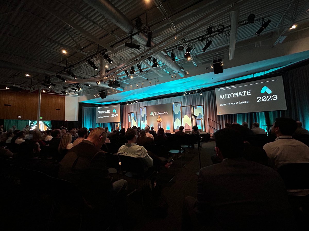 venn_tech's tweet image. “AI will dramatically change the scale of automations.” 

Exciting opening keynote session at #WorkatoAutomate! @vijaytella CEO of Workato, shared insights on the powerful combination of AI and automation in revolutionizing business processes. #AI #Automation