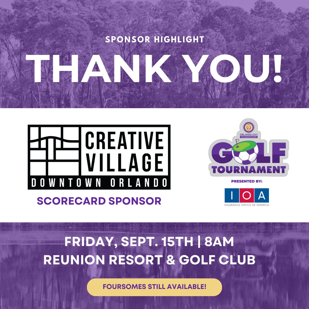 A huge thank you to Creative Village for being the Scorecard Sponsor for our upcoming Celebrity Footgolf and Golf Tournament, presented by <a href="/IOAUSA/">Insurance Office of America</a>! Your support helps us keep track of the action! bit.ly/452hBg4