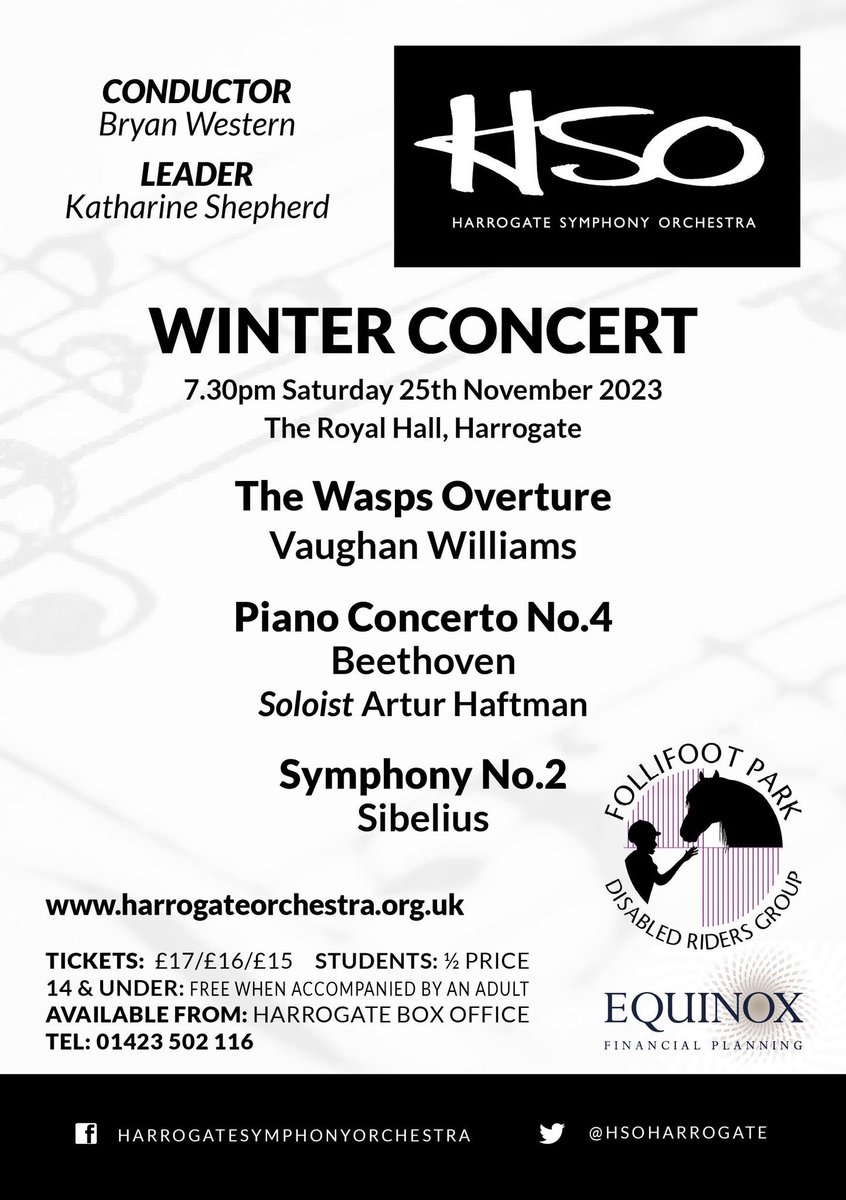 HSO's Winter Concert Saturday 25th November @ 7:30pm with soloist Artur Haftman Concert Pianist at @RoyalHallEvents , Harrogate Book your tickets: harrogatetheatre.co.uk/events/hso-win…