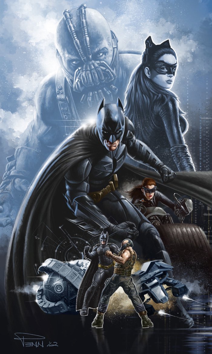 The Dark Knight Rises Artwork by Mike Penn #Batman, image size:700x1167