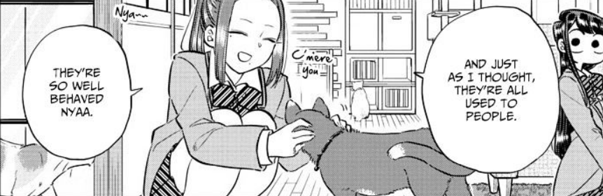 "It really looks good, eh ~ ? Well I can't complain then."

    Humming, she's given a happy response, therefore returning with a gleeful smile, pinching the boys cheeks.