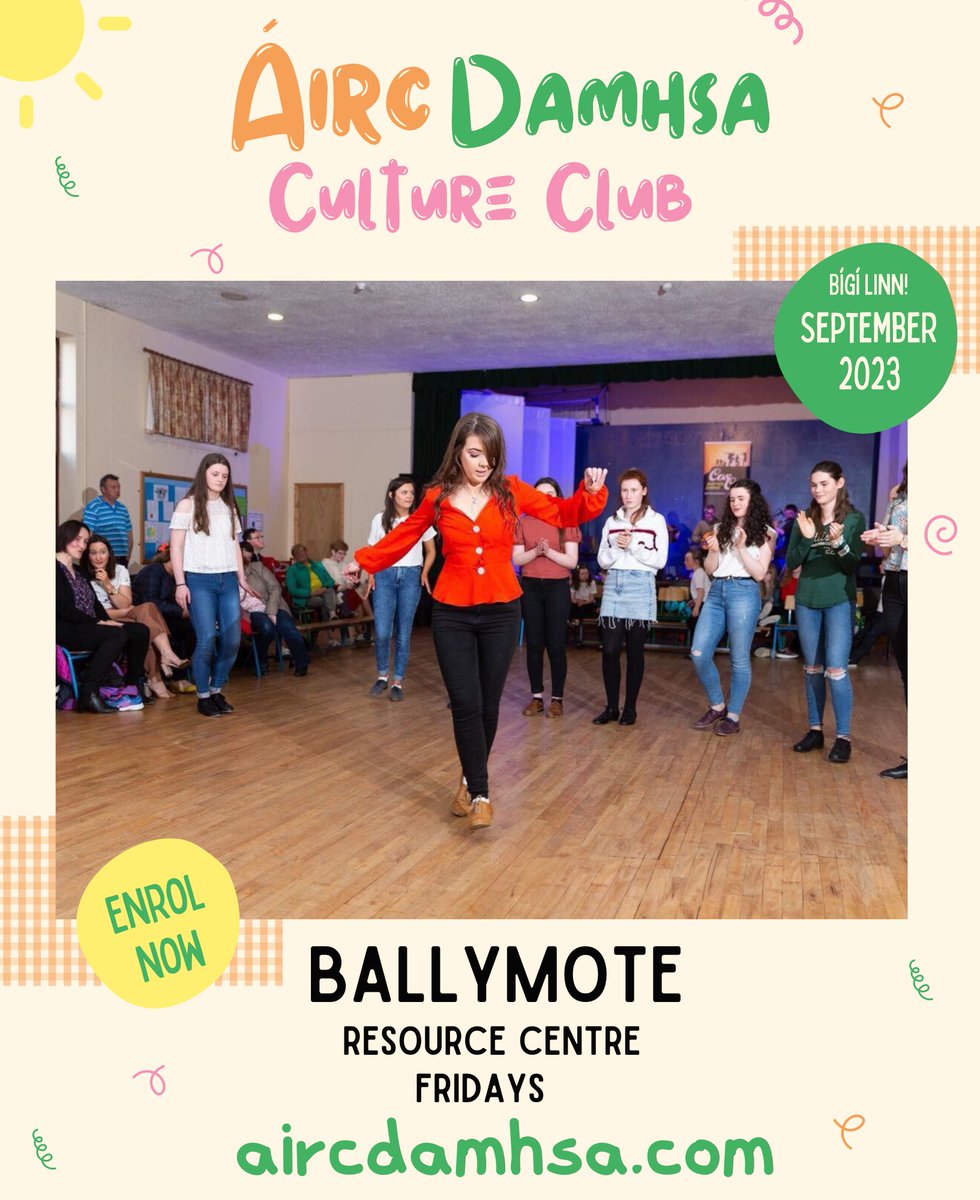 📍BALLYMOTE ENROLLING NOW 👉 aircdamhsa.com/classes Join awarding winning @AircDamhsa for children this September where we celebrate Irish Culture through Dance - Music - Folklore - Gaeilge & Community Events with friendship and fun at the heart of it. Bígí Linn! #sligo