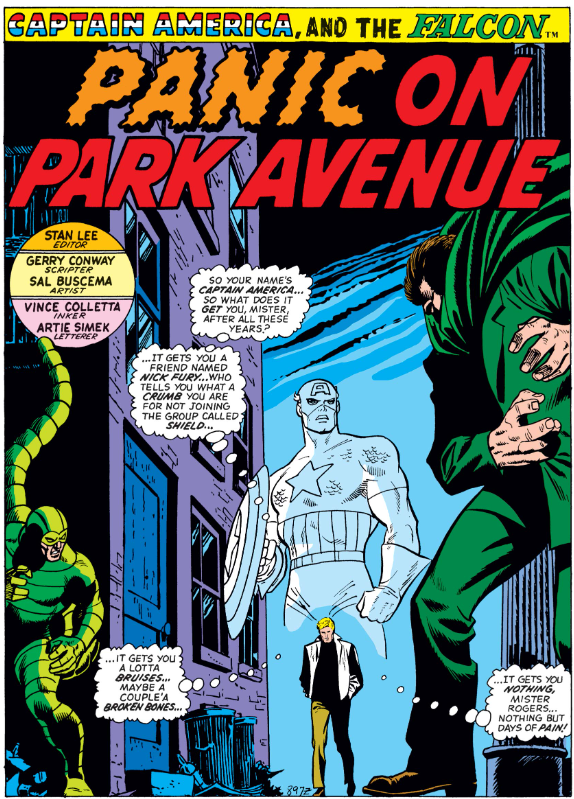 MarvelADay's tweet photo. #MarvelADay #Cap151 Sal Buscema's many artistic achievements at Marvel include drawing all but one issue of Captain America between #146 and #181. (The one he didn't draw was #164, which was handled by Alan Weiss.) - JRW https://t.co/7Wg4LQRPQd