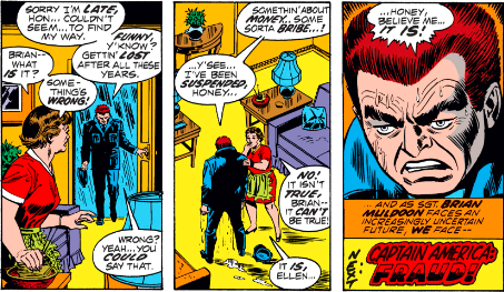 MarvelADay's tweet photo. #MarvelADay #Cap152 So it's a bribery charge! We'll be finding out more about this in upcoming issues. Be here tomorrow as Steve Englehart kicks off his storied Captain America run. You're going to want to catch this one from the beginning! - VA https://t.co/0bIFAH5jgO