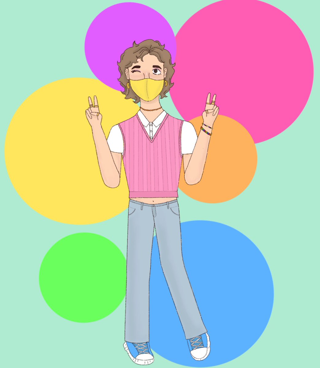 aStar_flower's tweet photo. Hi hi my name is Aster, I’m bi and non-binary and I do the art thing :D 

#bootwtpromote https://t.co/cILfd58FBv