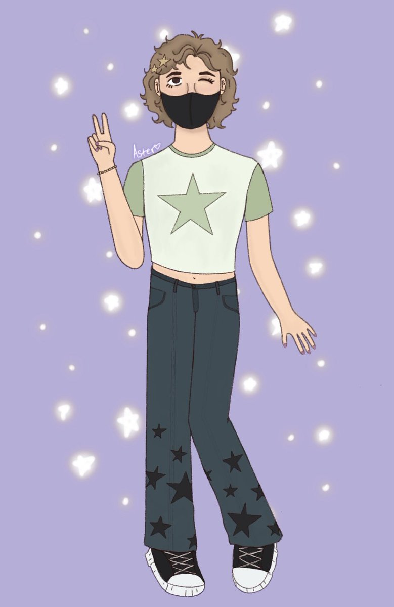 aStar_flower's tweet photo. Hi hi my name is Aster, I’m bi and non-binary and I do the art thing :D 

#bootwtpromote https://t.co/cILfd58FBv