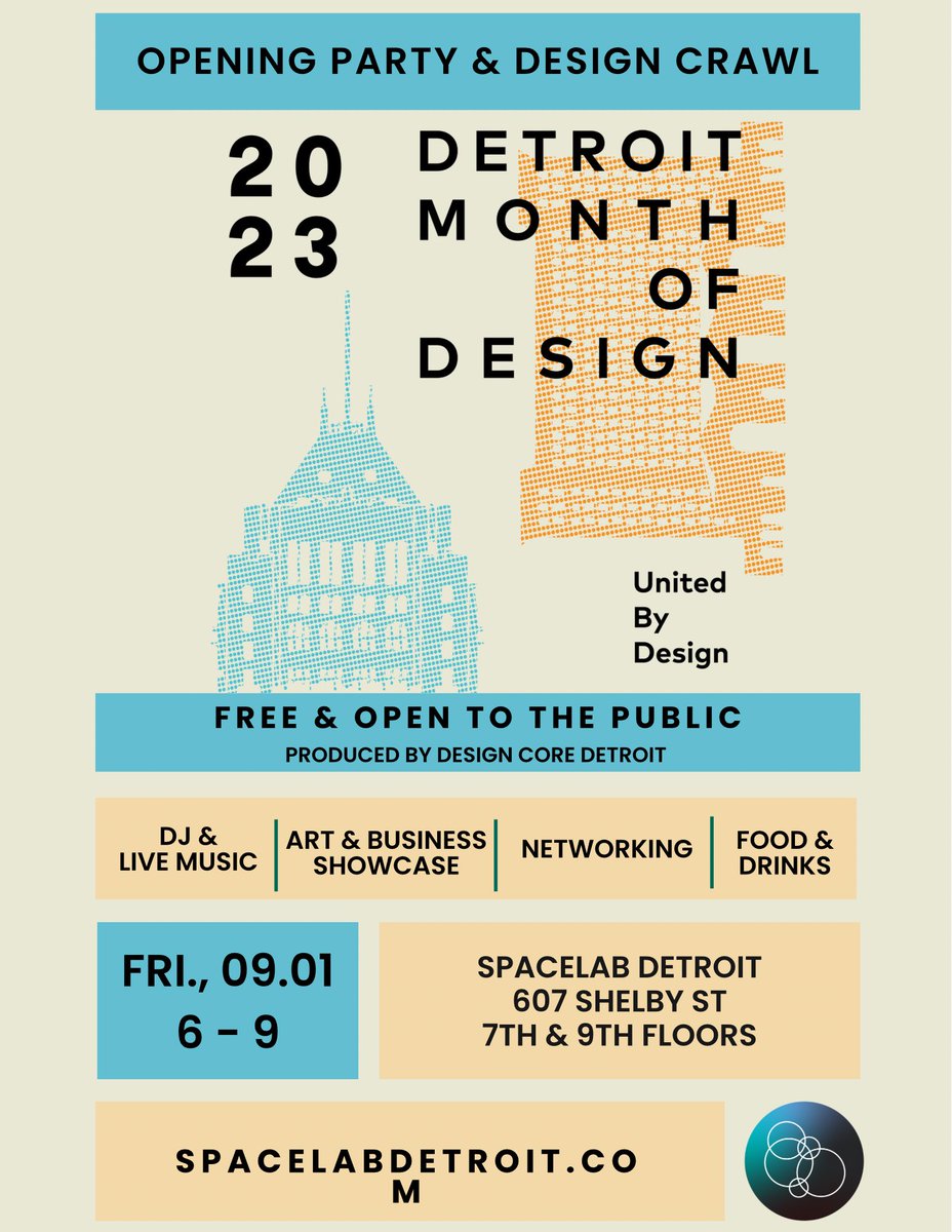 SpaceLabDetroit's tweet image. FRIDAY; Detroit Month of Design Opening Party at SpaceLab Detroit - mailchi.mp/spacelabdetroi…