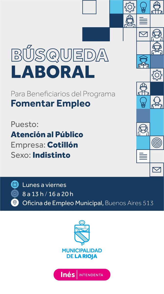 📣📣𝗔𝘁𝗲𝗻𝗰𝗶𝗼́𝗻 𝗯𝗲𝗻𝗲𝗳𝗶𝗰𝗶𝗮𝗿𝗶𝗼𝘀 𝗱𝗲𝗹 𝗽𝗿𝗼𝗴𝗿𝗮𝗺𝗮 𝗙𝗢𝗠𝗘𝗡𝗧𝗔𝗥 𝗘𝗠𝗣𝗟𝗘𝗢🙋‍♀️
 
Puestos disponibles para realizar entrenamiento laboral.

#LaMuniHace