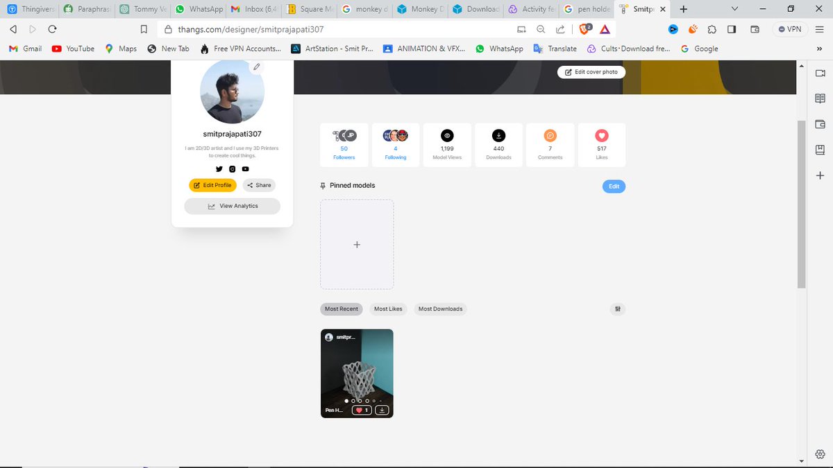 artcreator_Smit's tweet photo. @Thangs3D Suddenly, none of my models are appearing on my profile, and I'm not even on the leaderboard. Could you please respond? 
My heartbeat is getting really fast.
❤️‍🩹❤️‍🩹 https://t.co/uJQVPNWjcA