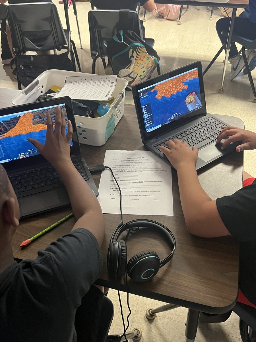 Students in <a href="/rubberchicken13/">Tracey Homer</a> and <a href="/robin_poulos/">Robin Poulos</a> class loved <a href="/PlayCraftLearn/">Minecraft Education</a> today with Constructive and Destructive Forces <a href="/patriotsccsd/">Pitner Patriots</a> #CobbInTech