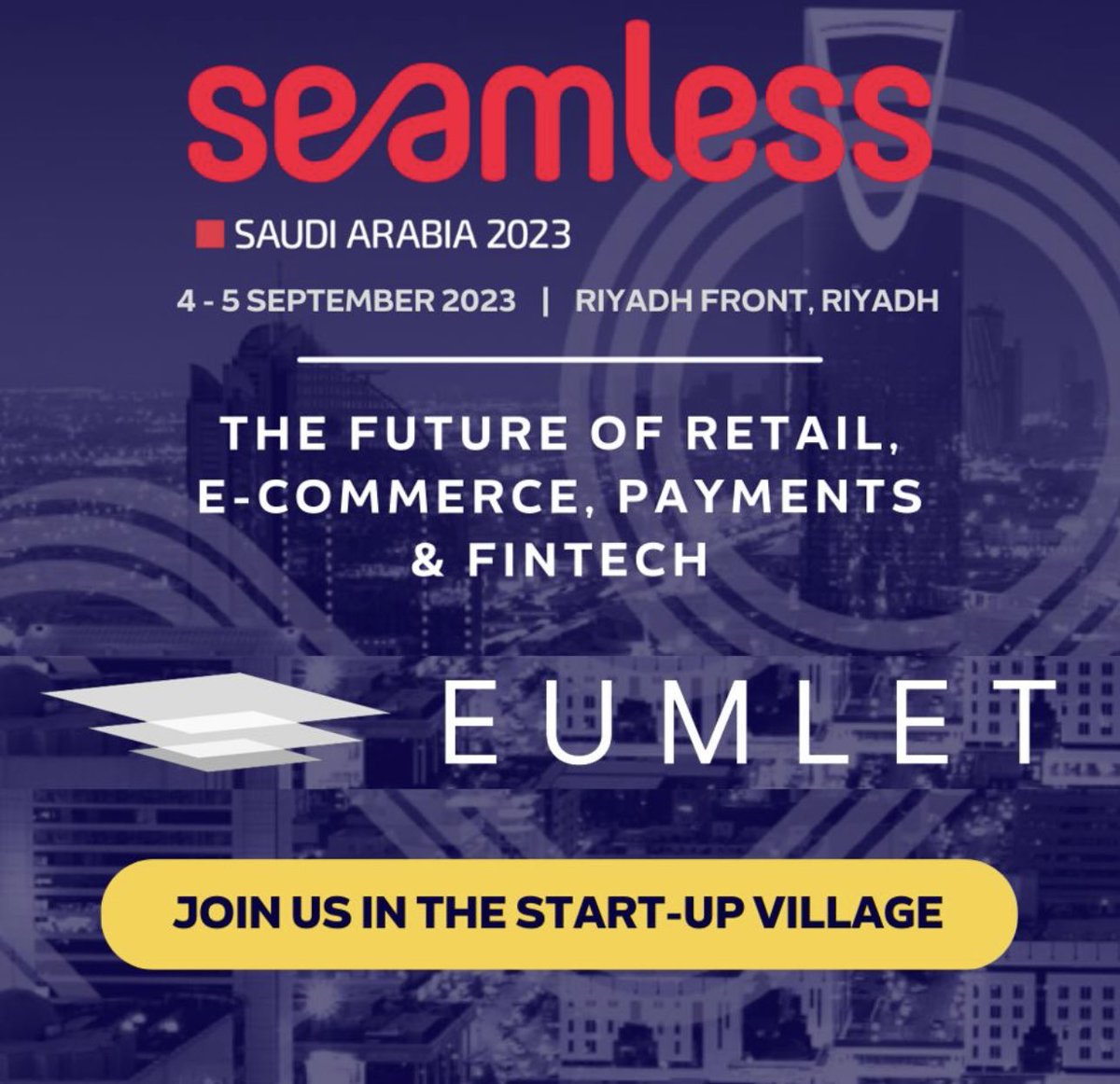 Come &amp; meet us at Stand number 27 to talk about #crossborder #payments and the future of digital banking at #SeamlessKSA 

Register here: bit.ly/3WnGCx1

#SeamlessKSA #payments #finteh #startups #KSAexhibitions #innovation #homegrown #business #disruptors