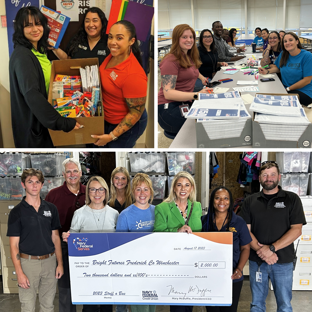 Thanks to our generous members and team members for helping us get students ready for school! Together, we donated funds and over 30,000 school supplies to our nonprofit partners @UTR4Military @UnitedWay and @Op_Homefront. #NavyFederalServes