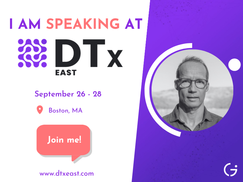 Are you attending #DTxEast2023 in #Boston next month? Join our CEO Frank Karbe and Chief Commercial Officer Diane Gomez-Thinnes there for the #DTx industry's premier event.
