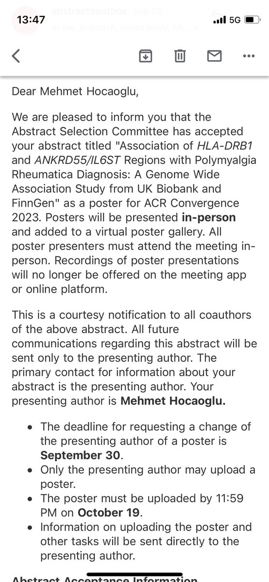 Mehmet Hocaoglu, MD (@hocaoglumd) on Twitter photo I am happy to share that our abstract on the polymyalgia rheumatica GWAS from UK Biobank and Finngen has been accepted as a poster presentation for the upcoming #ACR2023. Thank you to <a href="/chaz_hong/">Chaz Hong MD PhD 🇺🇸</a> Drs. Perry and Mikdashi for their support! I am happy to share that our abstract on the polymyalgia rheumatica GWAS from UK Biobank and Finngen has been accepted as a poster presentation for the upcoming #ACR2023. Thank you to <a href="/chaz_hong/">Chaz Hong MD PhD 🇺🇸</a> Drs. Perry and Mikdashi for their support!