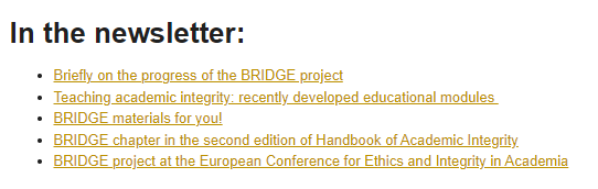 projectbridge_'s tweet photo. The final BRIDGE newsletter is out! Don't miss all the links to the amazing educational materials in #academicintegrity #researchintegrity #citizenscience and #businessethics
https://t.co/XPlbLuWjwN https://t.co/71glNKmrQ3