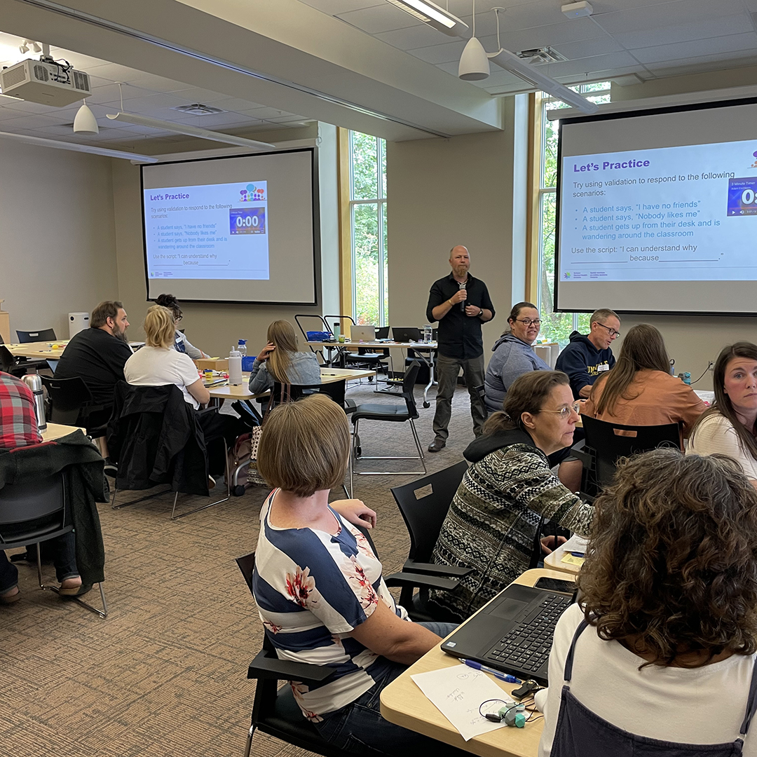 TLDSB's tweet photo. Teachers from across TLDSB gathered today to develop classroom strategies to build student and staff connection. Many mental health and well-being topics were covered. 👏 to our educators for volunteering to participate in this workshop! https://t.co/6xJYRKZnGw