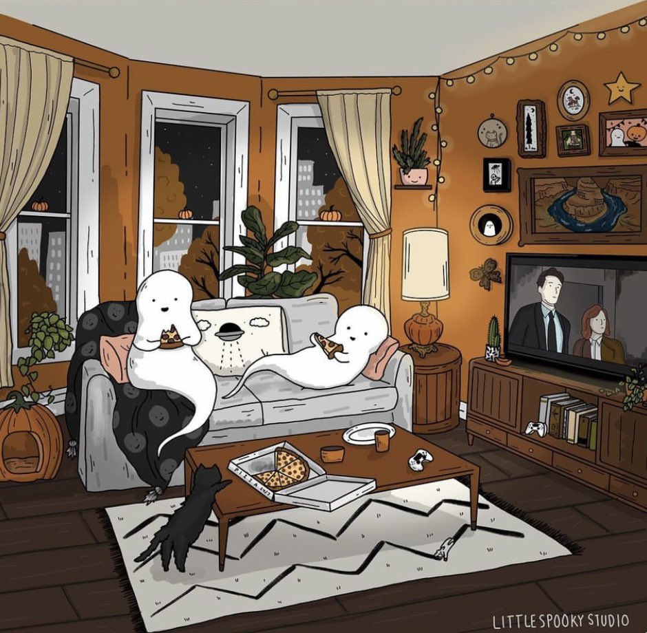 TitaniasRealm's tweet photo. After a long day of haunting, nothing tastes as good as pizza 🍕

Art by Little Spooky Studio https://t.co/HLQ5pbv5pS