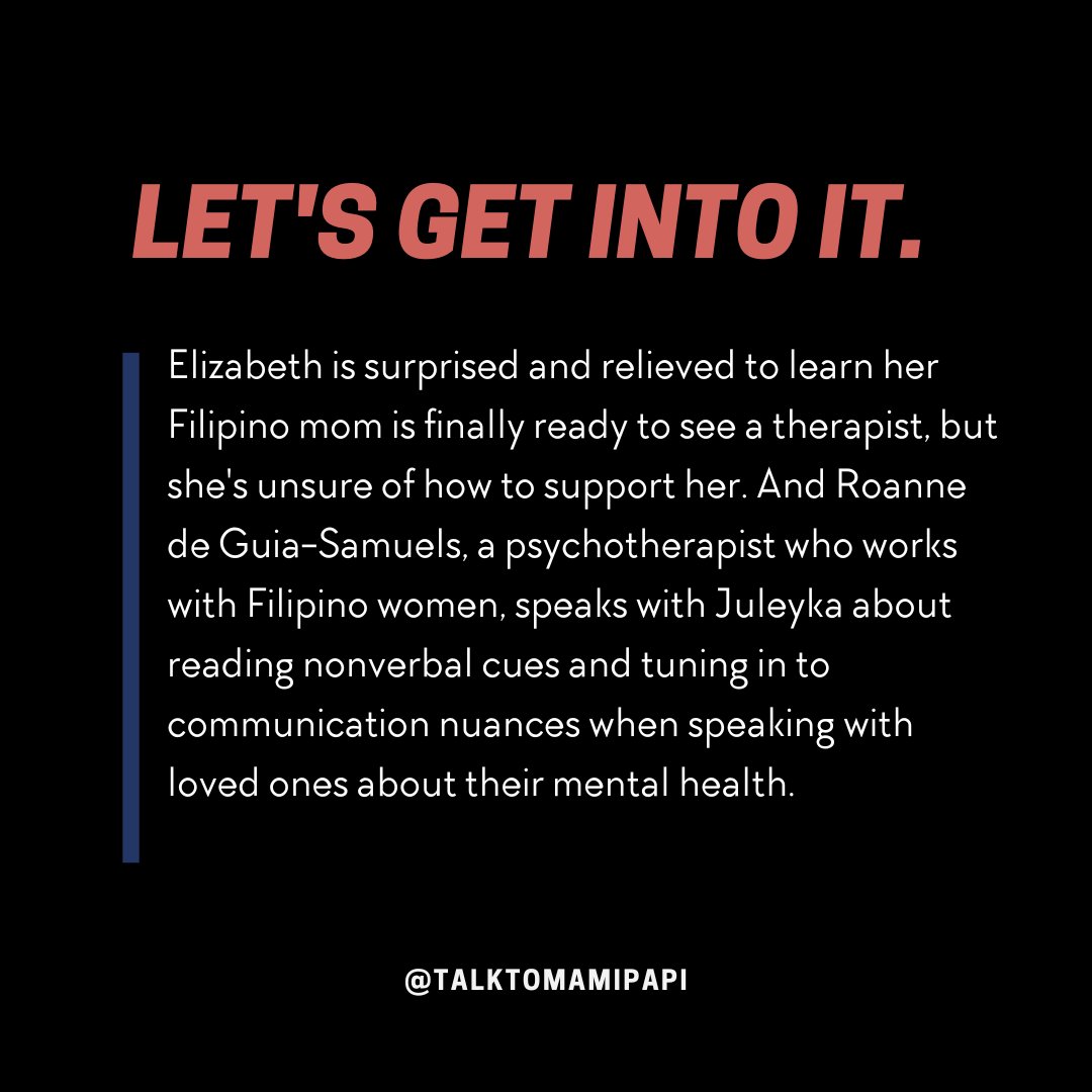 🎧 Listen to our latest episode, "Mom Decided to Go to Therapy" here: pod.link/talktomamipapi
