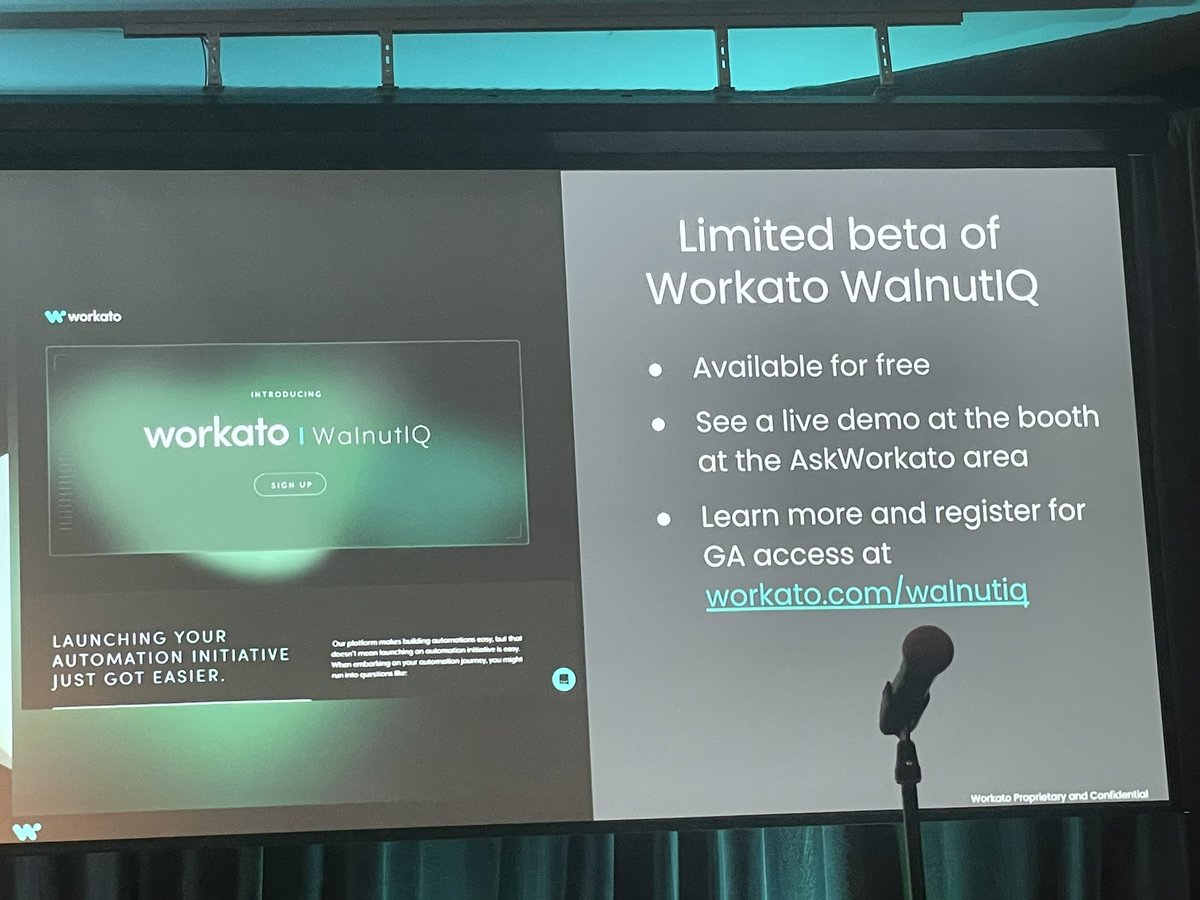 chrishaleua's tweet image. Workato put all these powerful AI options under a unified offering called Walnut IQ #workatoautomate